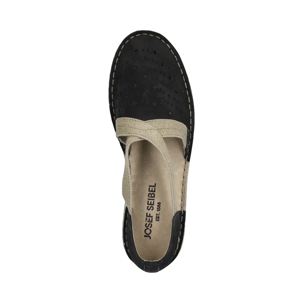 Josef Seibel Women's Sofie 44 Cross Strap Slip On in Black
