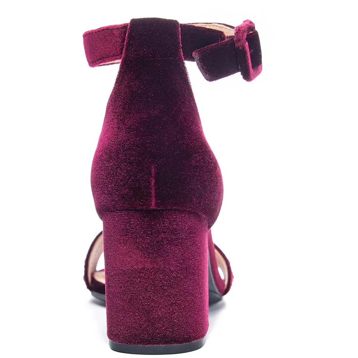 Josilin Womens Velvet Ankle Strap Block Heel