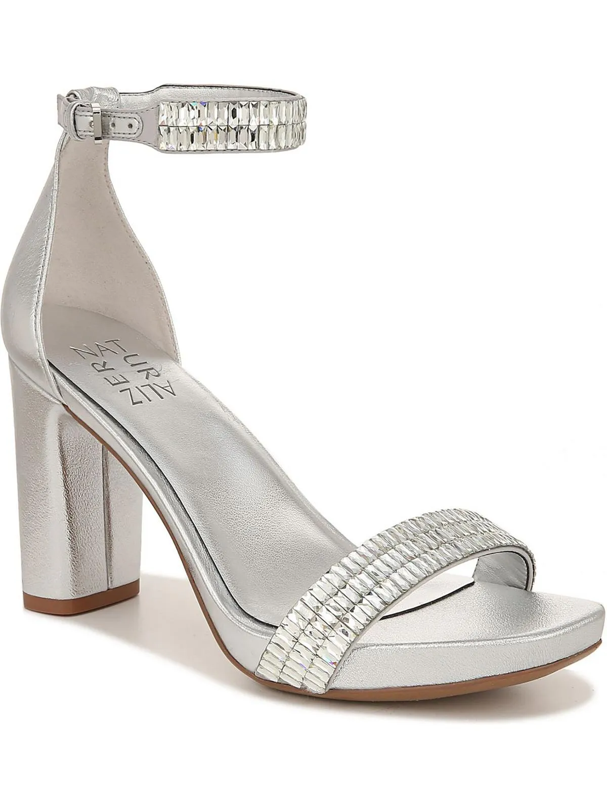 Joy Sparkle Womens Satin Ankle Strap Heels