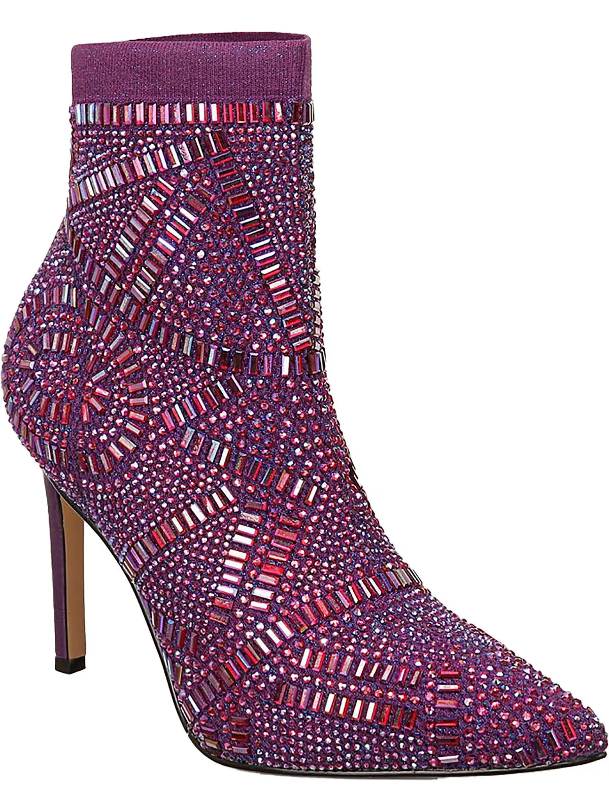 Kami Womens Embellished Pointed Toe Ankle Boots