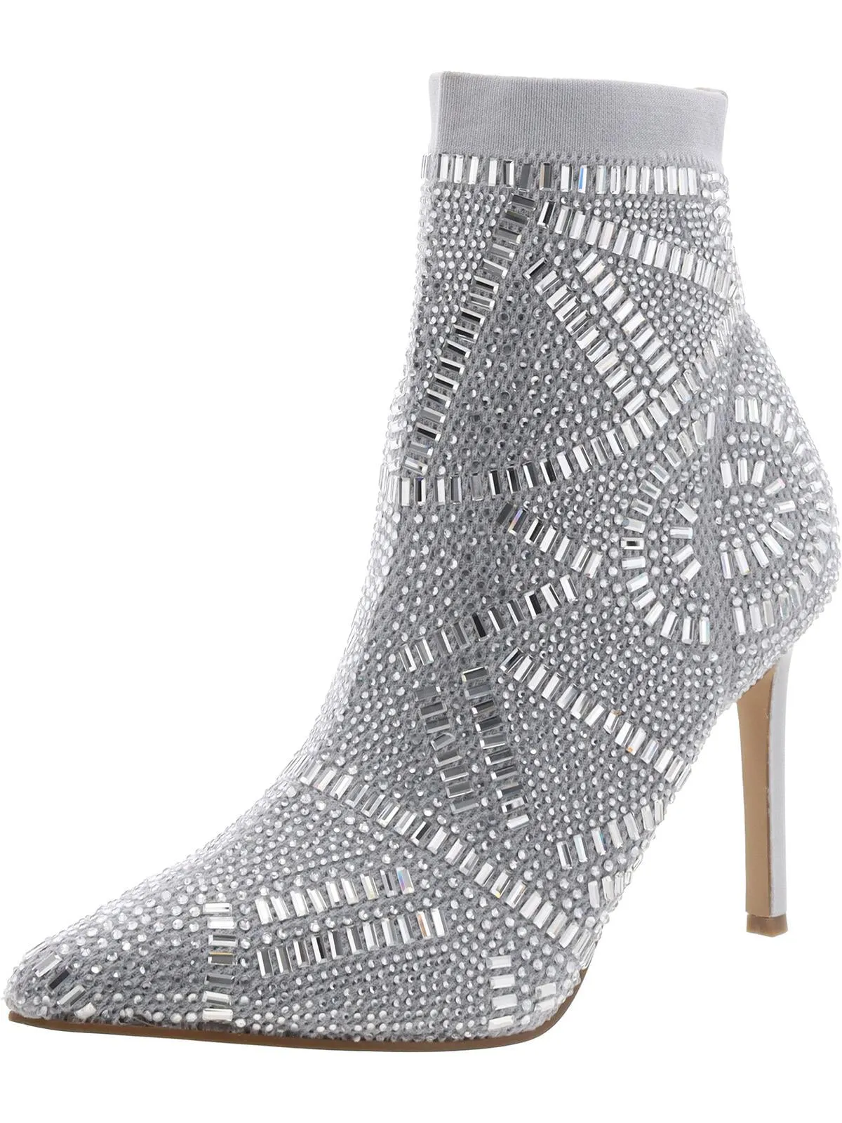 Kami Womens Embellished Pointed Toe Ankle Boots