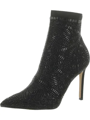 Kami Womens Embellished Pointed Toe Ankle Boots