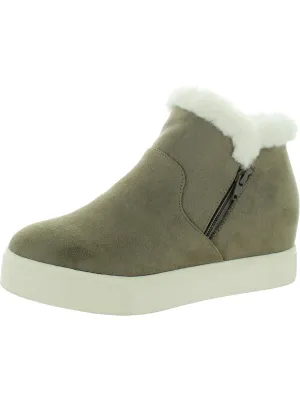 Karlee Womens Faux Suede Flatform Ankle Boots