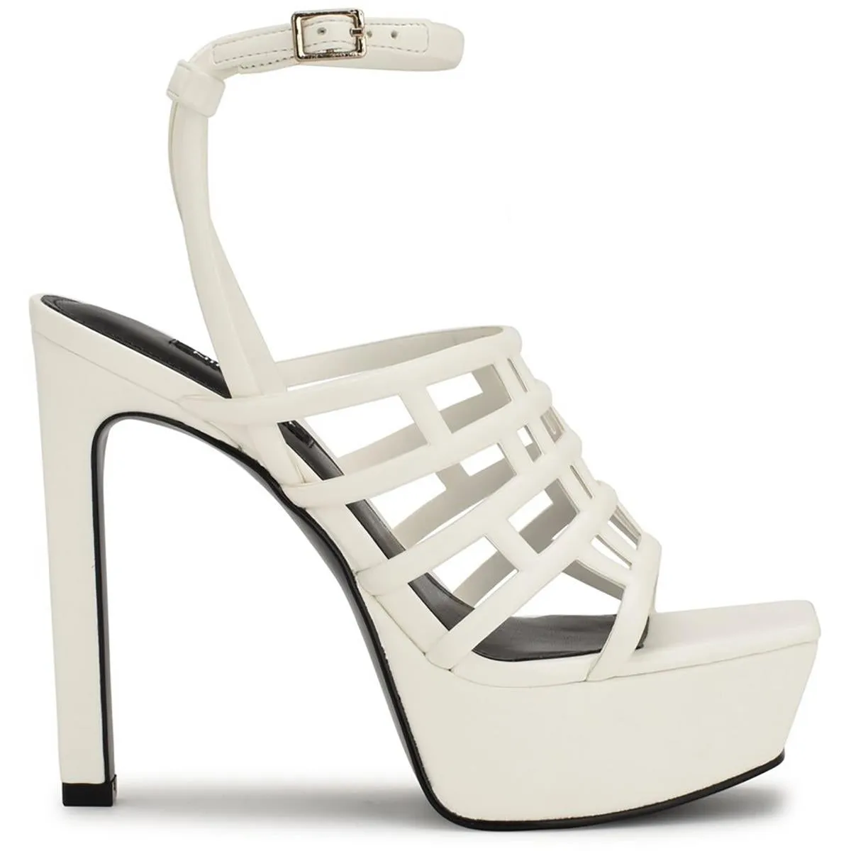 Kelinda 3 Womens Faux Leather Ankle Strap Heels