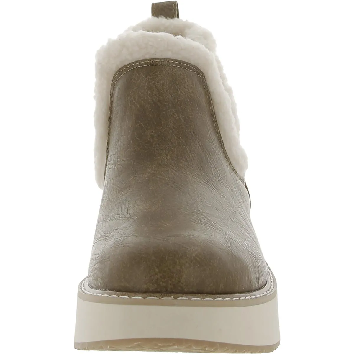 Korena  Womens Pull On Faux Leather Ankle Boots