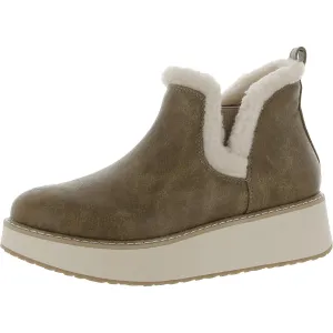 Korena  Womens Pull On Faux Leather Ankle Boots