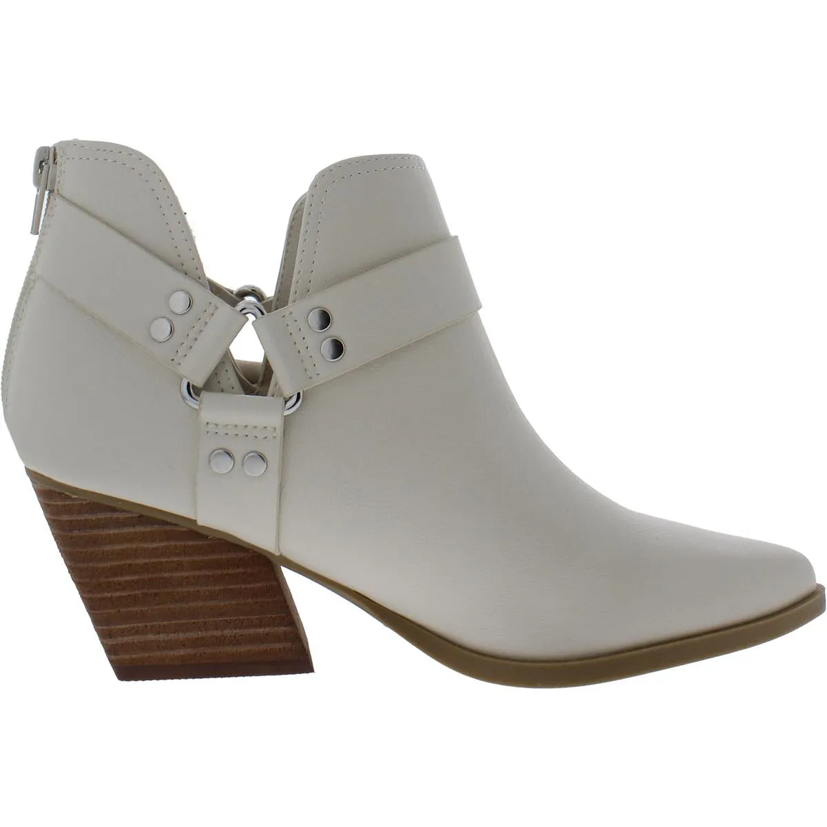 Kramer Womens Faux Leather Block Heel Ankle Boots