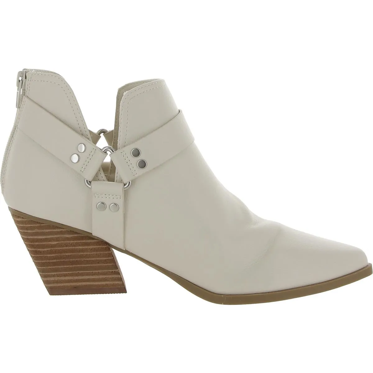 Kramer Womens Faux Leather Block Heel Ankle Boots