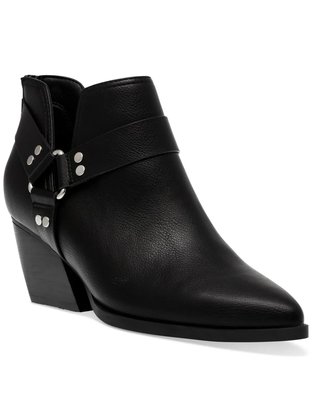 Kramer Womens Faux Leather Block Heel Ankle Boots