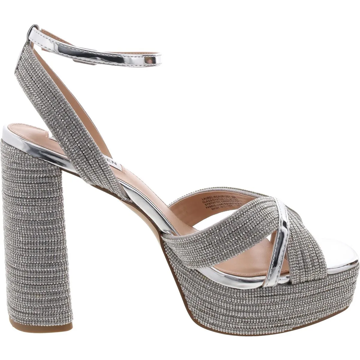Laurel Womens Rhinestone Synthetic Ankle Strap