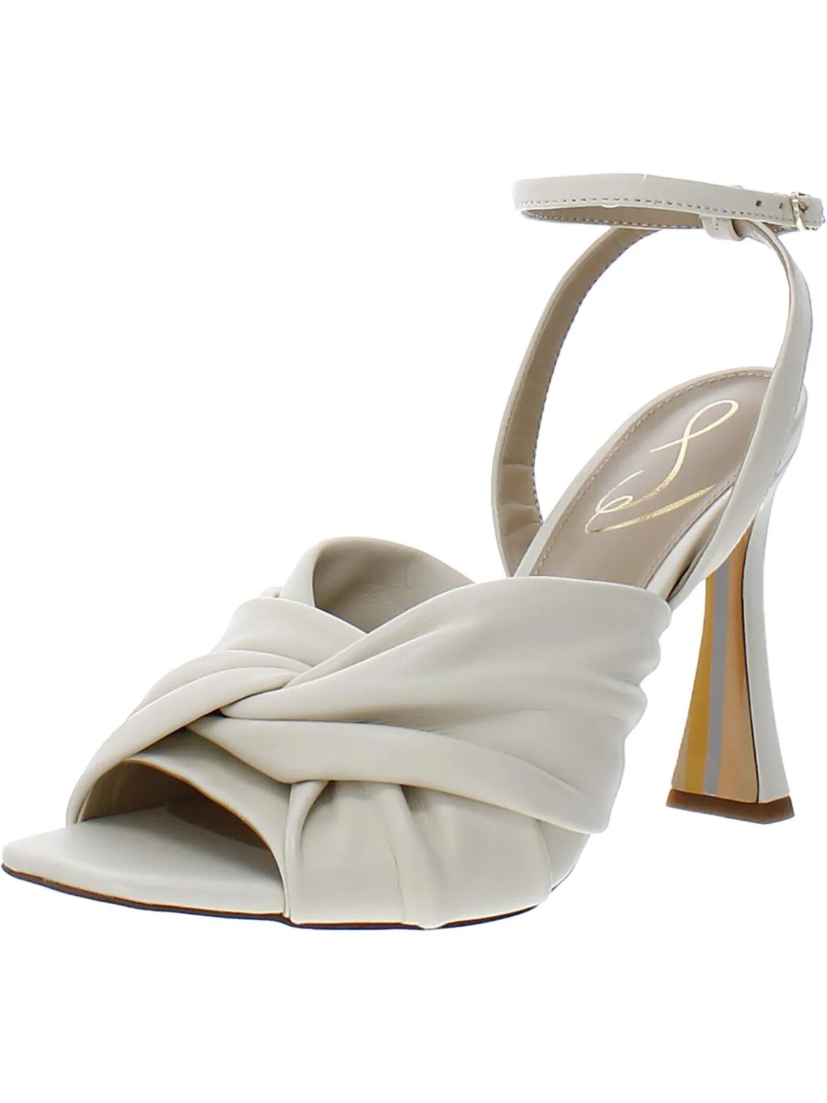 Lavendar Womens Knot-Front Ankle Strap Heels