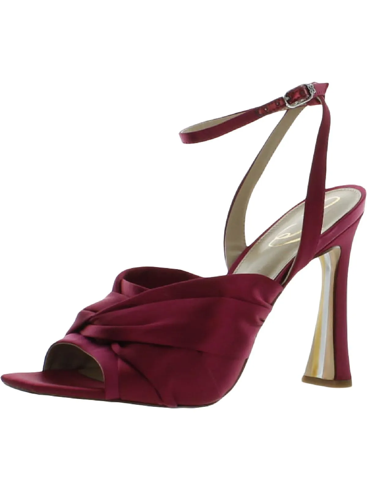 Lavendar Womens Knot-Front Ankle Strap Heels