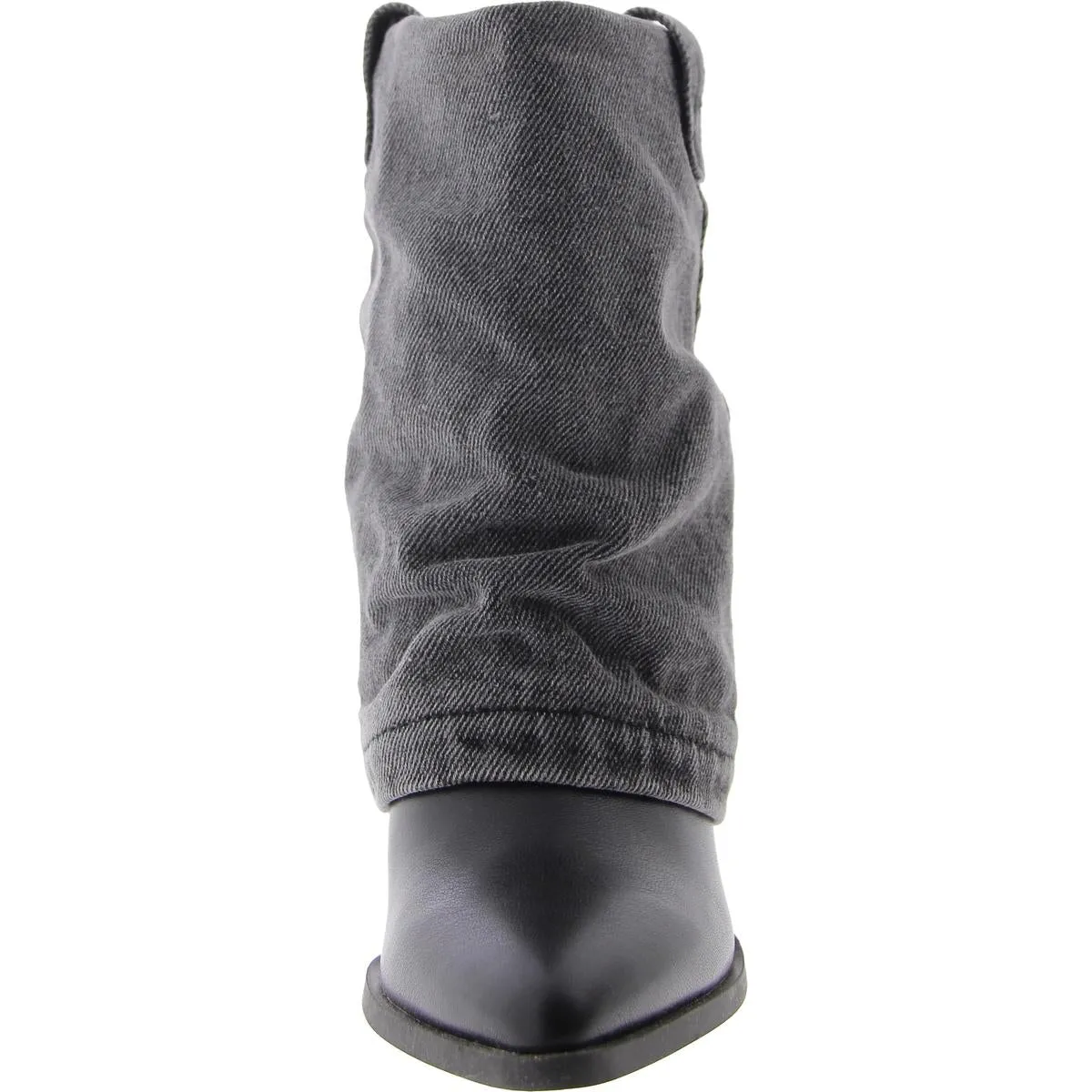 Lavish Womens Denim Block Heel Ankle Boots