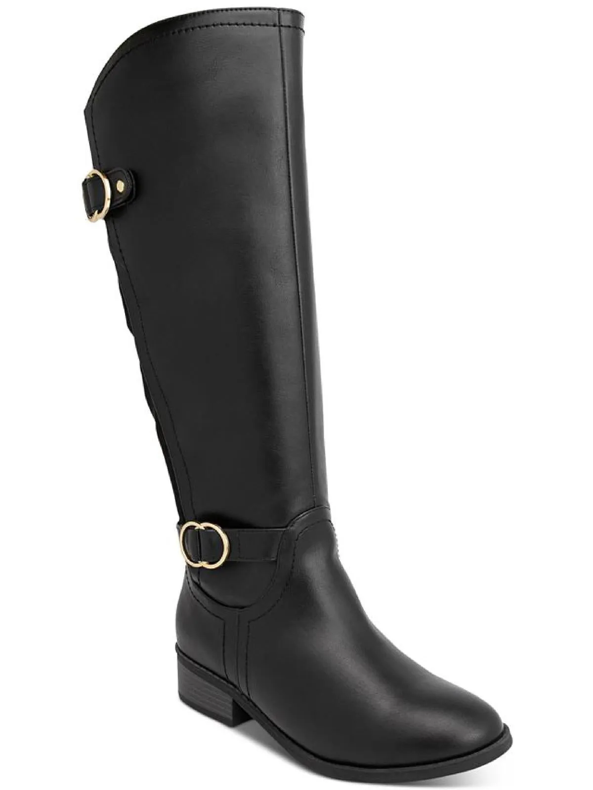 Leandraa Womens Faux Leather Riding Boots Knee-High Boots
