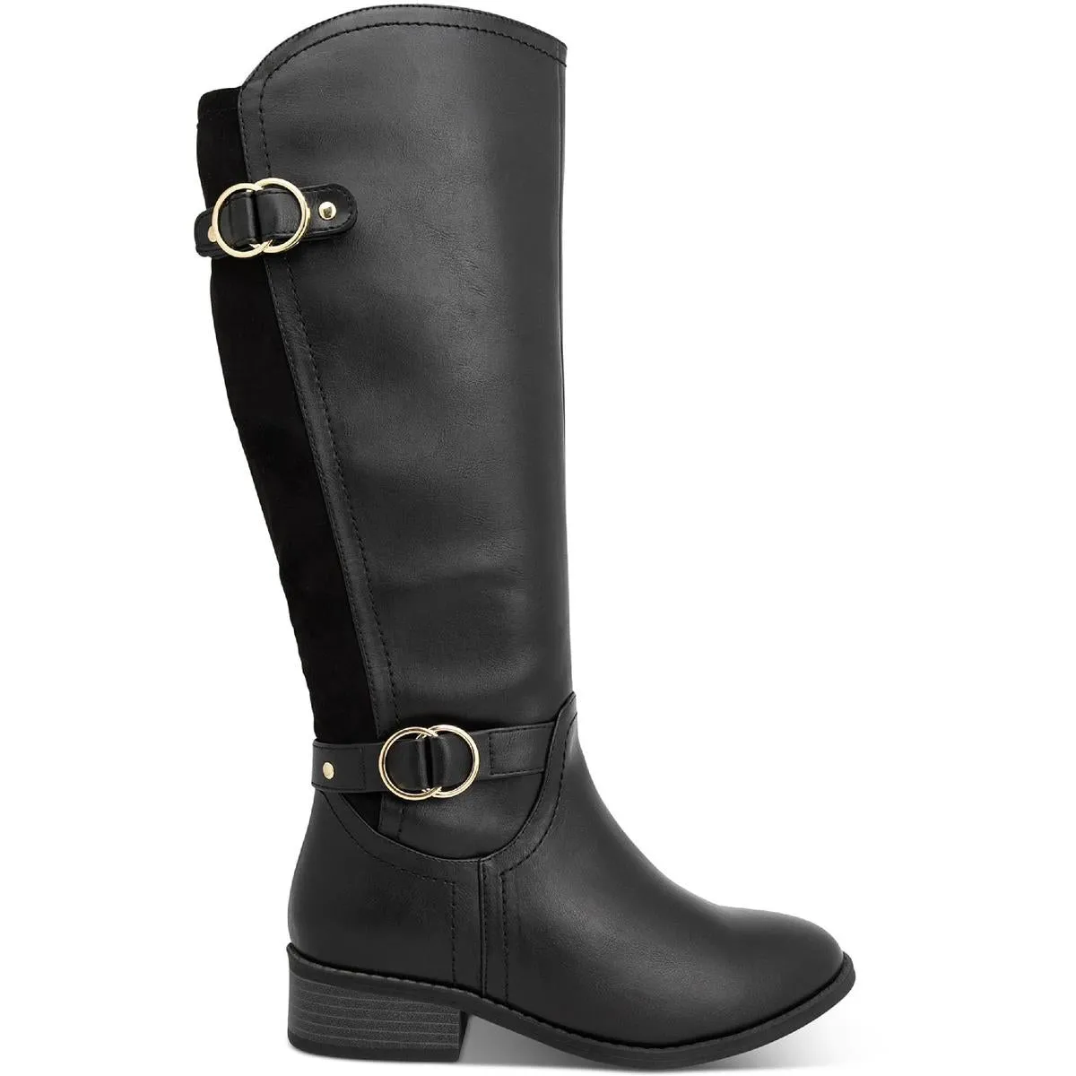 Leandraa Womens Faux Leather Riding Boots Knee-High Boots