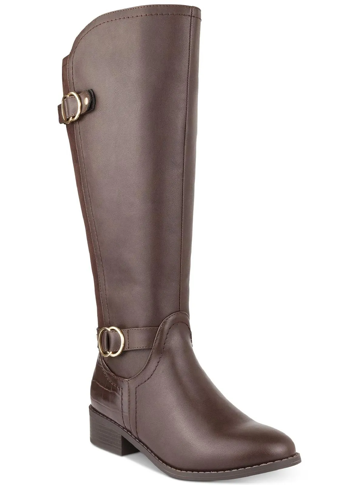 Leandraa Womens Faux Leather Riding Boots Knee-High Boots