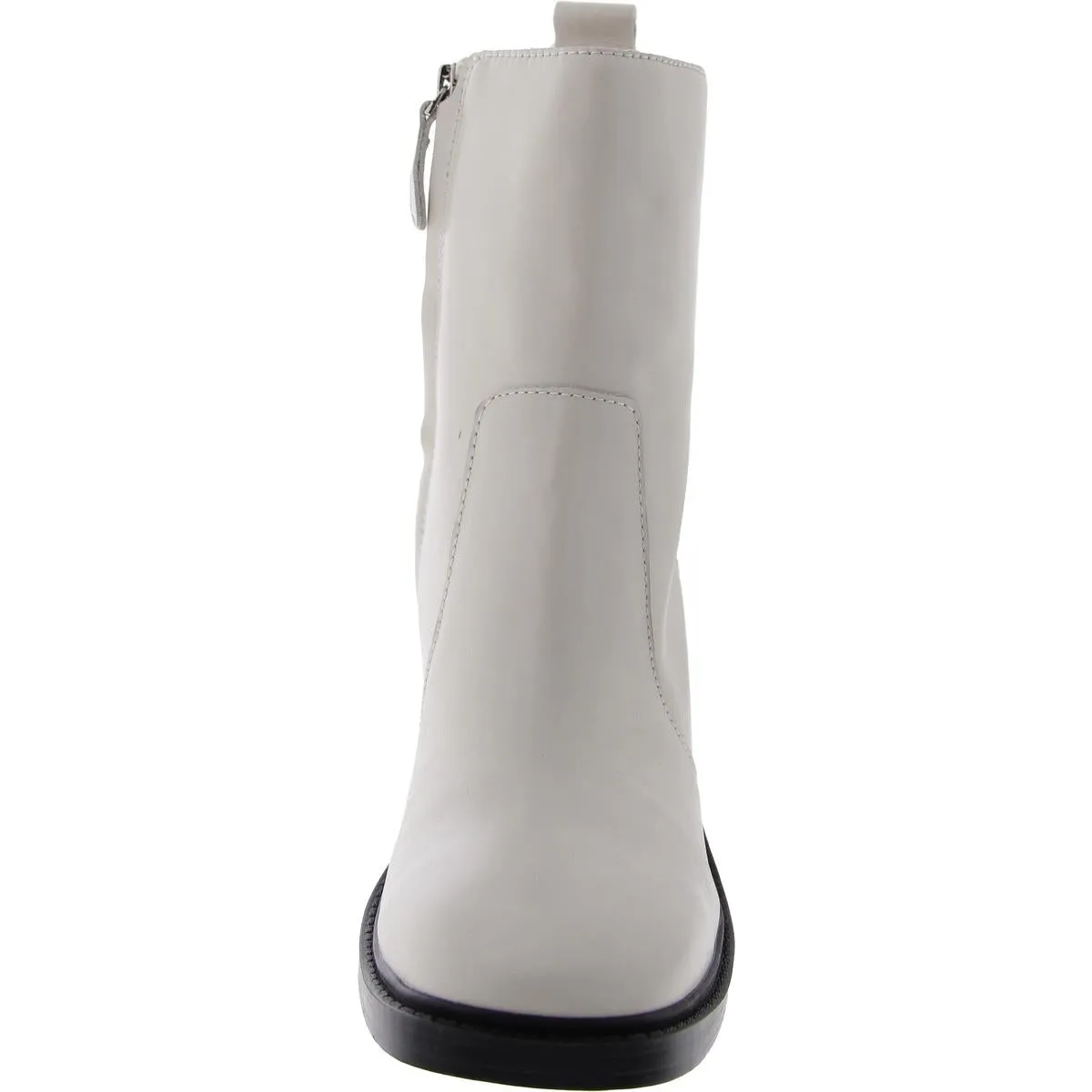 LINA Womens Leather Zipper Mid-Calf Boots