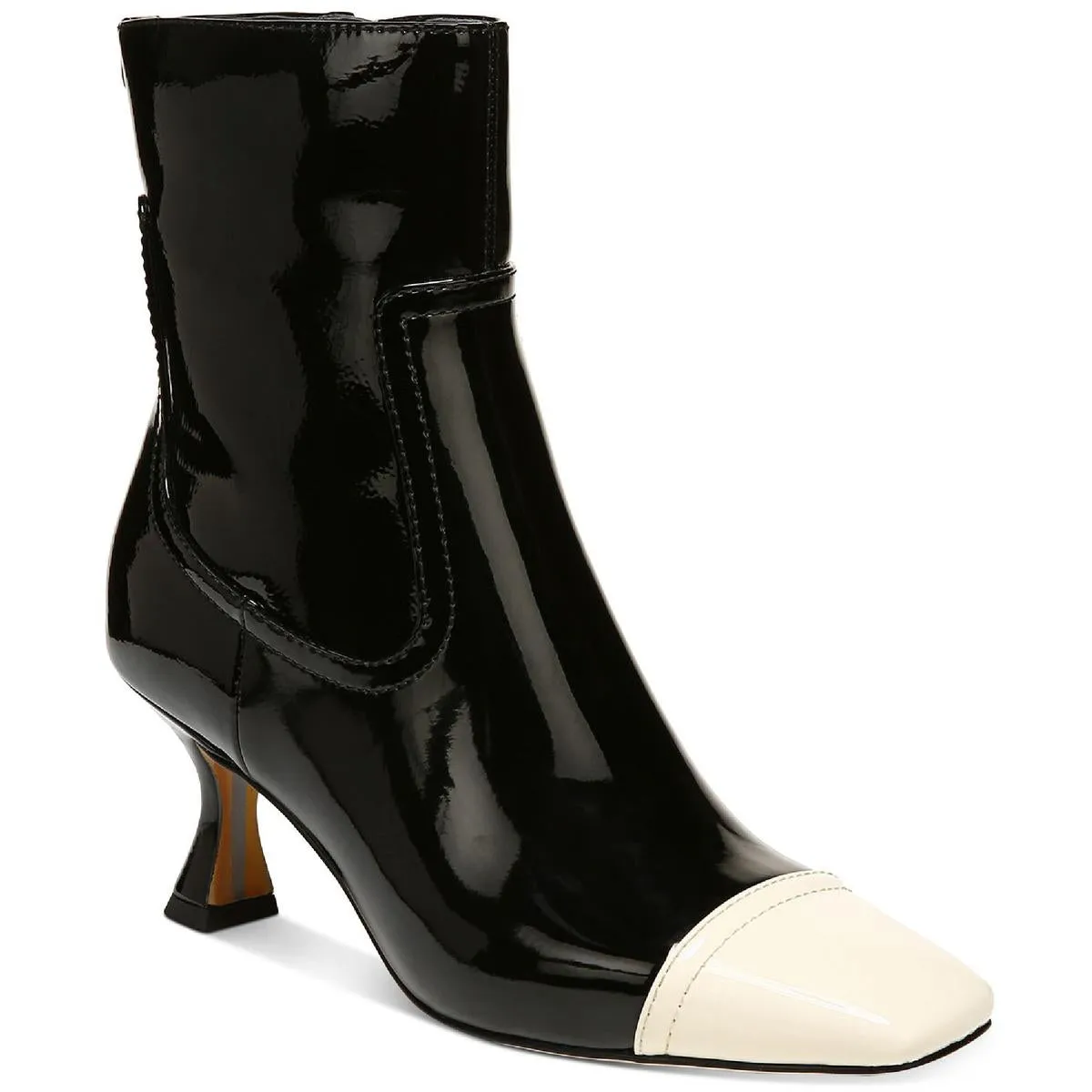 Livia Womens Patent Square Toe Ankle Boots