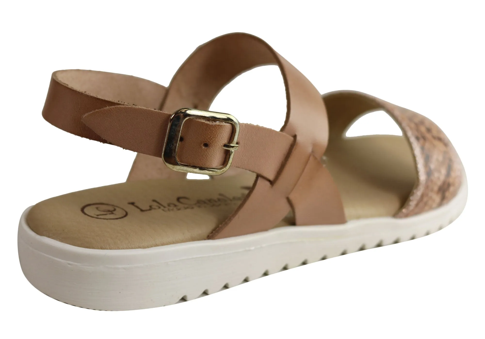 Lola Canales Bridgette Womens Comfort Leather Sandals Made In Spain Lola Canales Shoes