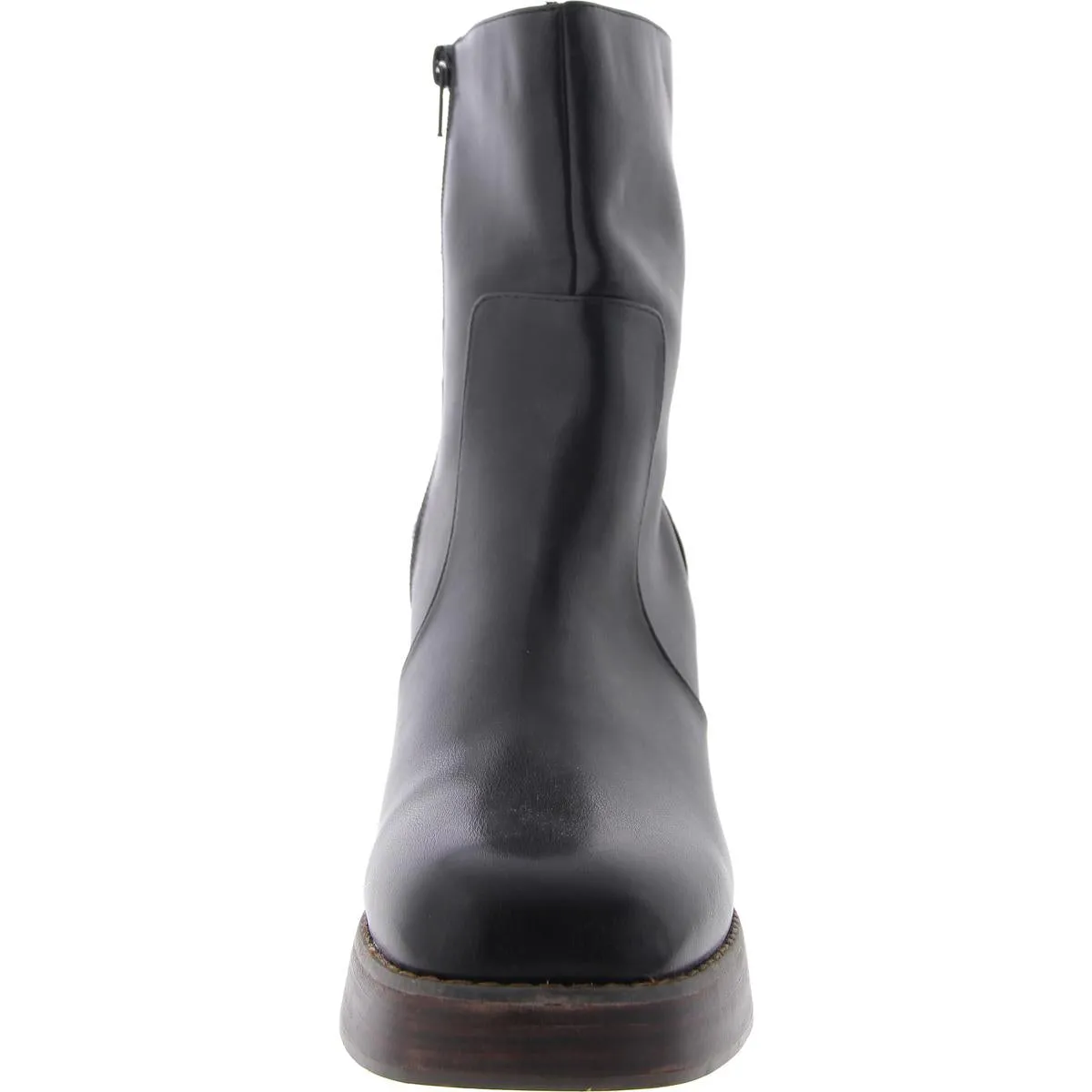 Loyal Womens Faux Leather Solid Mid-Calf Boots