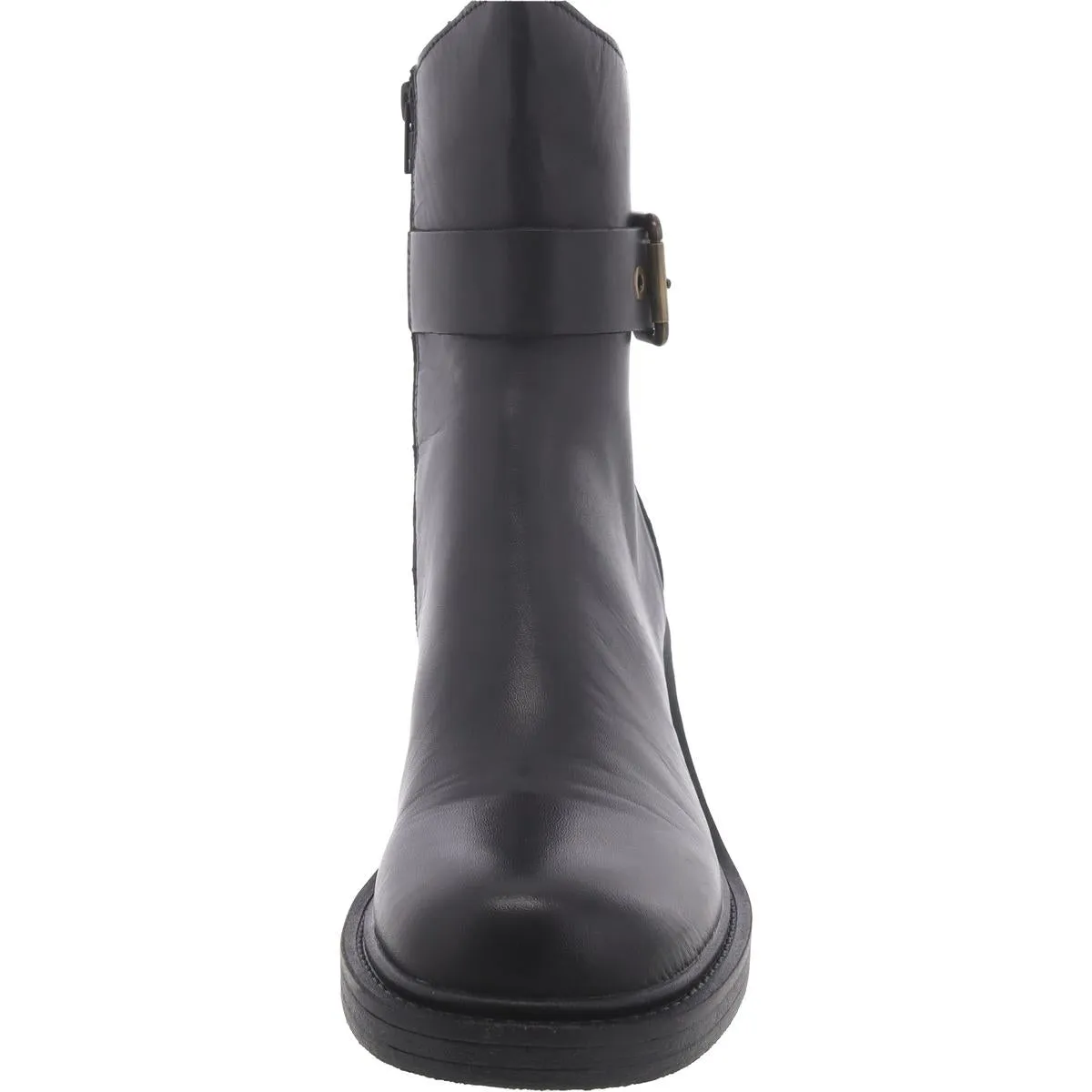 Lutz Womens Leather Stacked Heel Ankle Boots