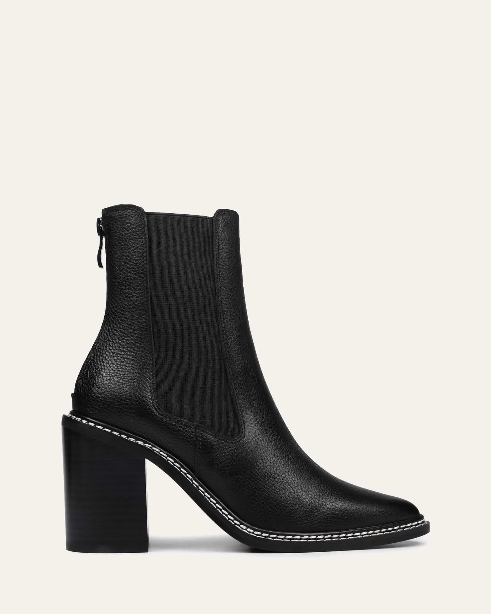 LUXE HIGH ANKLE BOOTS BLACK LEATHER