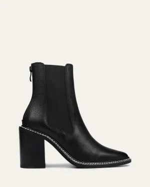 LUXE HIGH ANKLE BOOTS BLACK LEATHER
