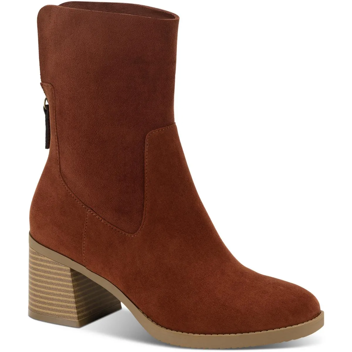 Lyraa Womens Block Heel Laceless Ankle Boots