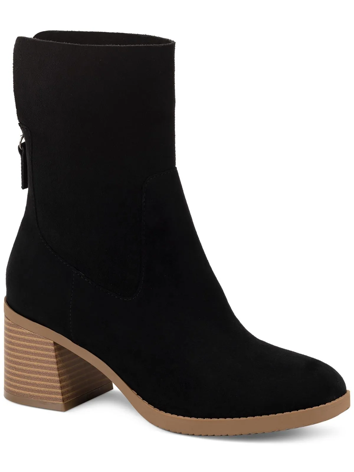 Lyraa Womens Block Heel Laceless Ankle Boots