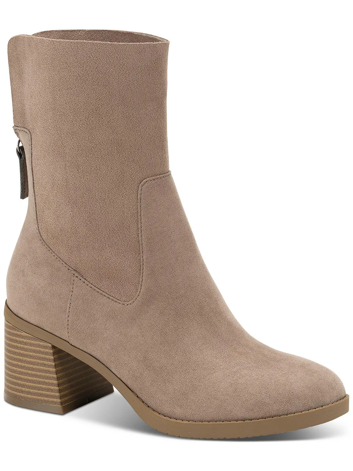 Lyraa Womens Block Heel Laceless Ankle Boots