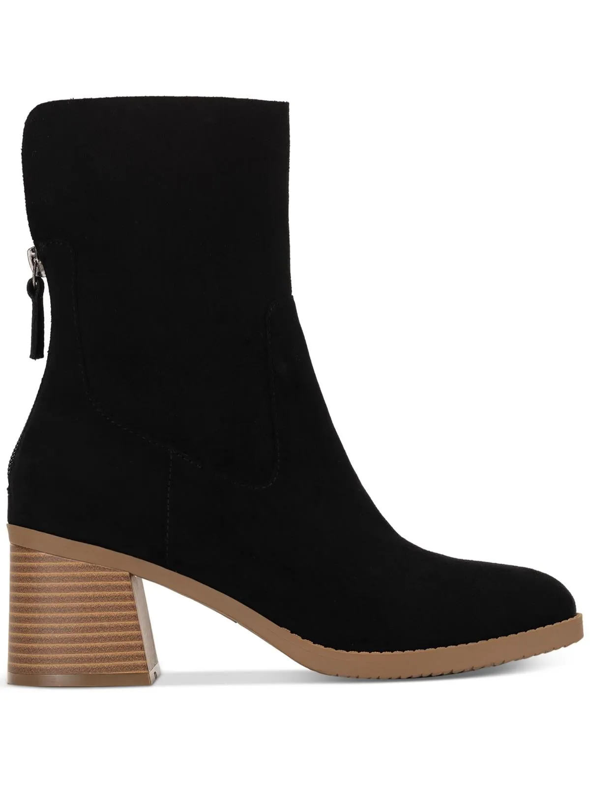 Lyraa Womens Block Heel Laceless Ankle Boots