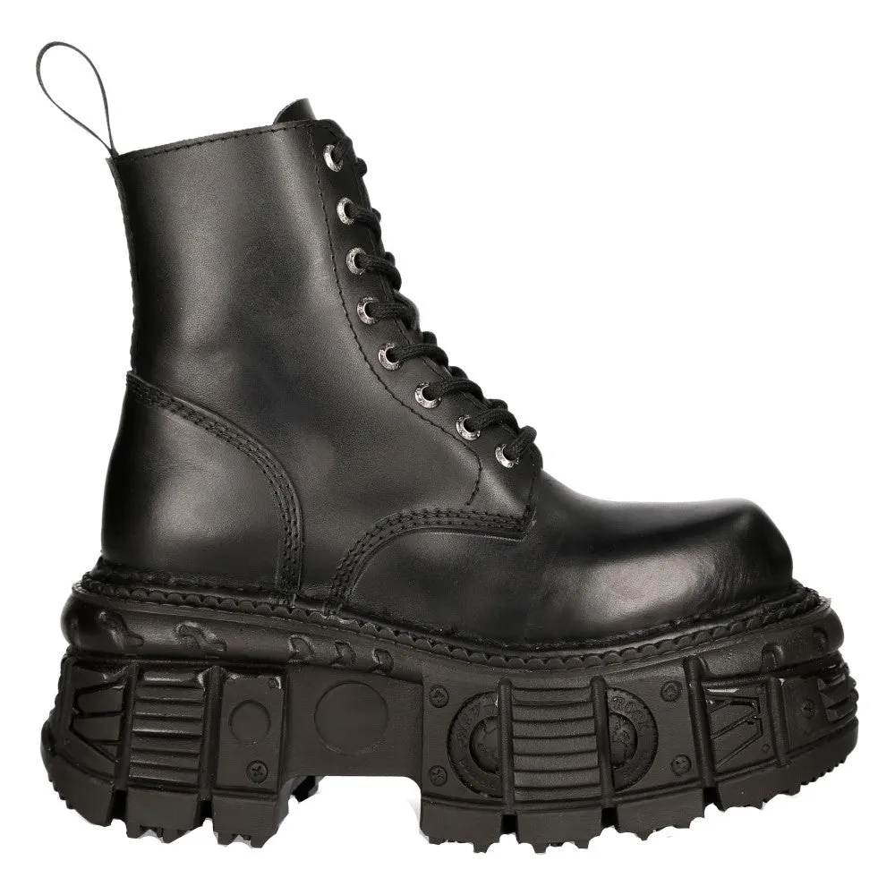 M-MILI084N-S5 Leather Platform Boots