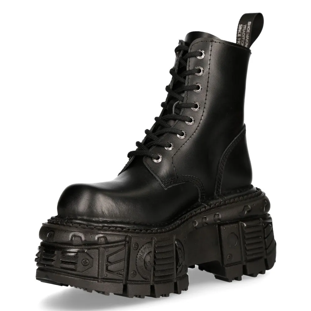 M-MILI084N-S5 Leather Platform Boots