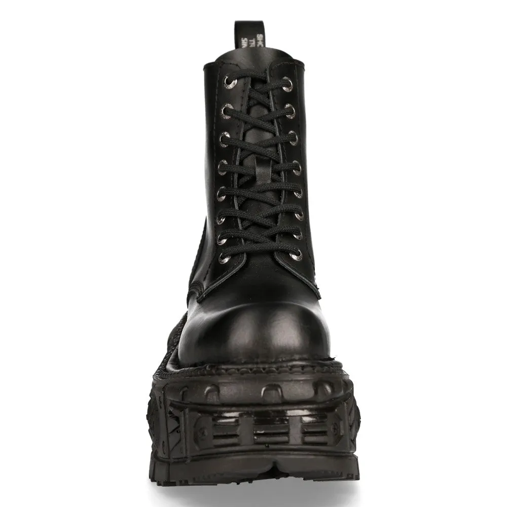 M-MILI084N-S5 Leather Platform Boots
