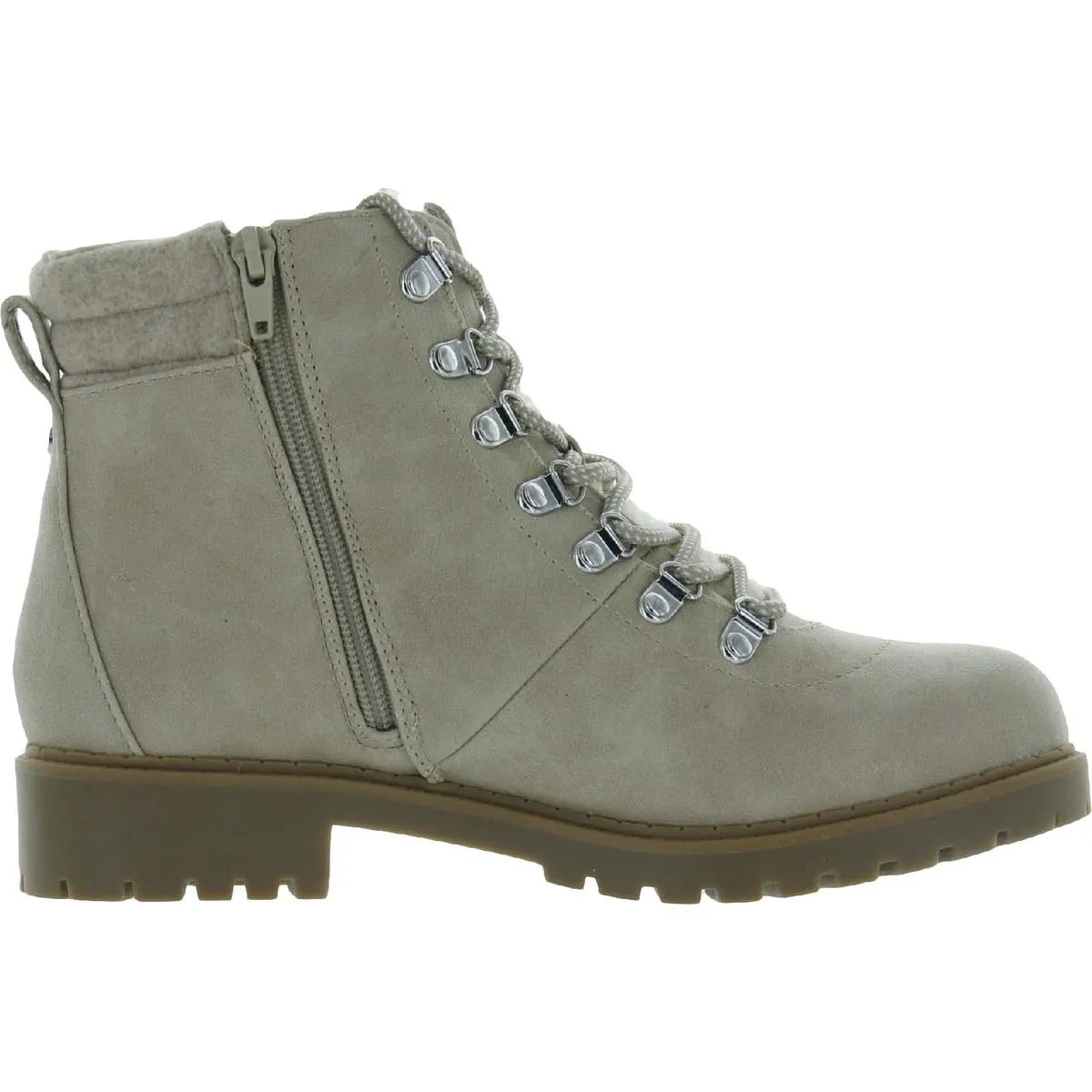 Maariah Womens Faux Leather Lace Up Ankle Boots