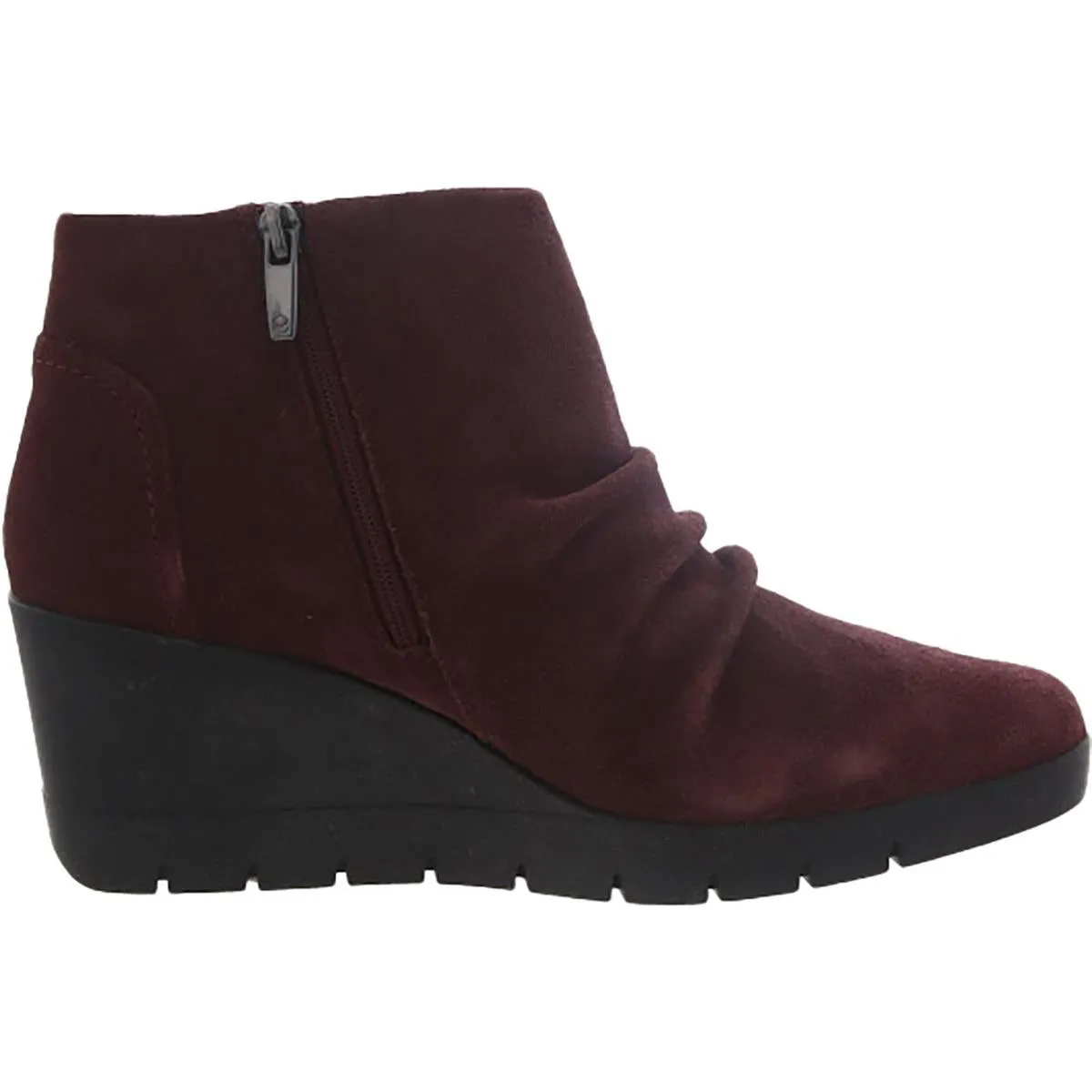 Madera Way Womens Suede Gathered Ankle Boots