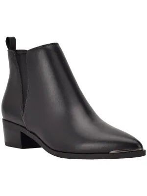 Mady2 Womens Faux Leather Pointed Toe Ankle Boots