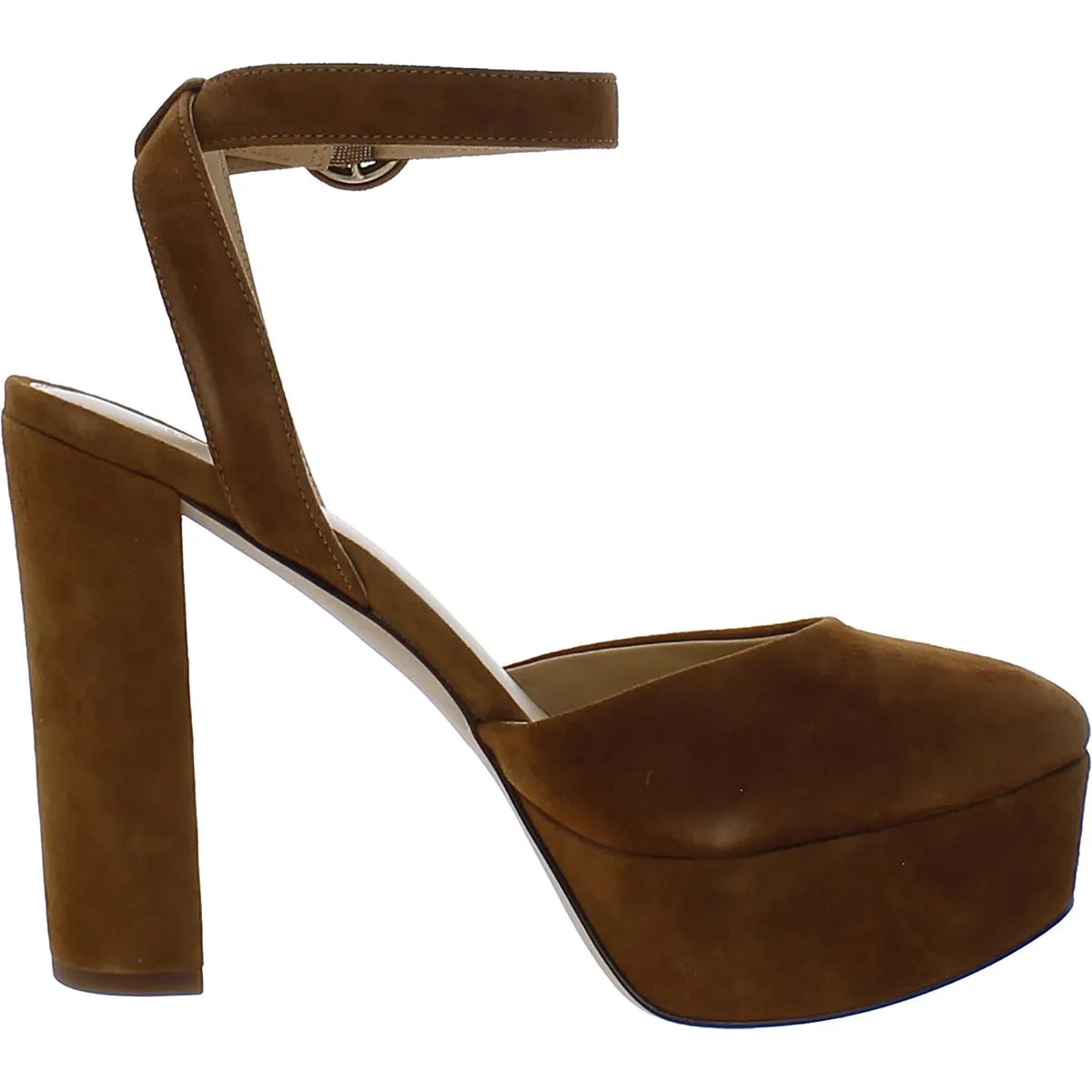 Magda Womens Suede Ankle Strap Platform Heels