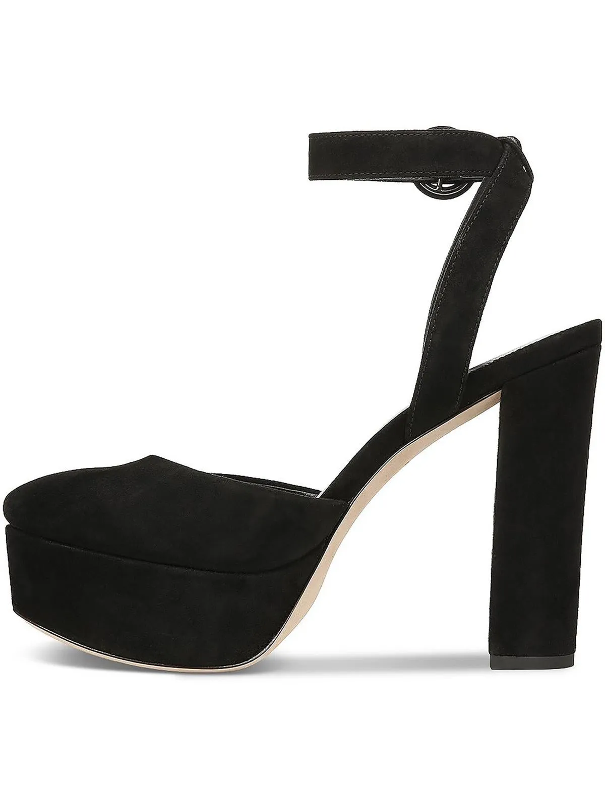 Magda Womens Suede Ankle Strap Platform Heels