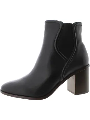 Maisie  Womens Leather Pull On Ankle Boots
