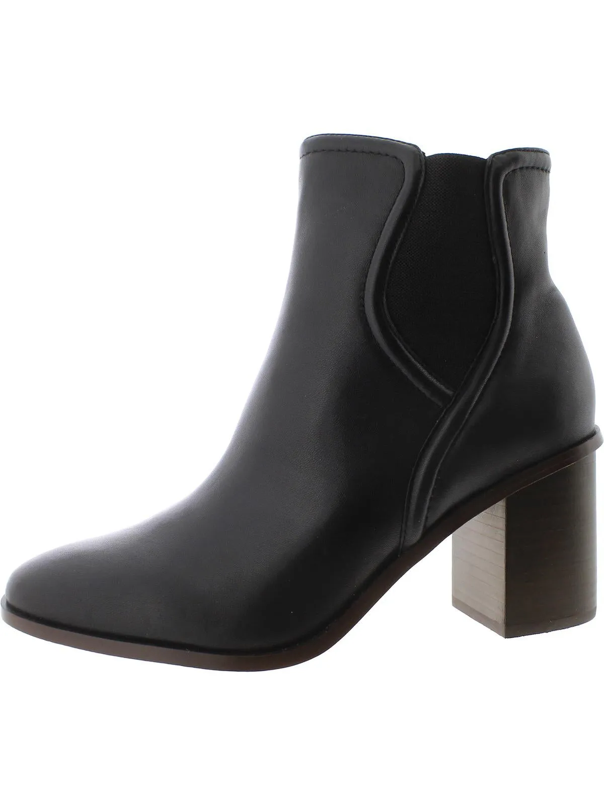 Maisie  Womens Leather Pull On Ankle Boots
