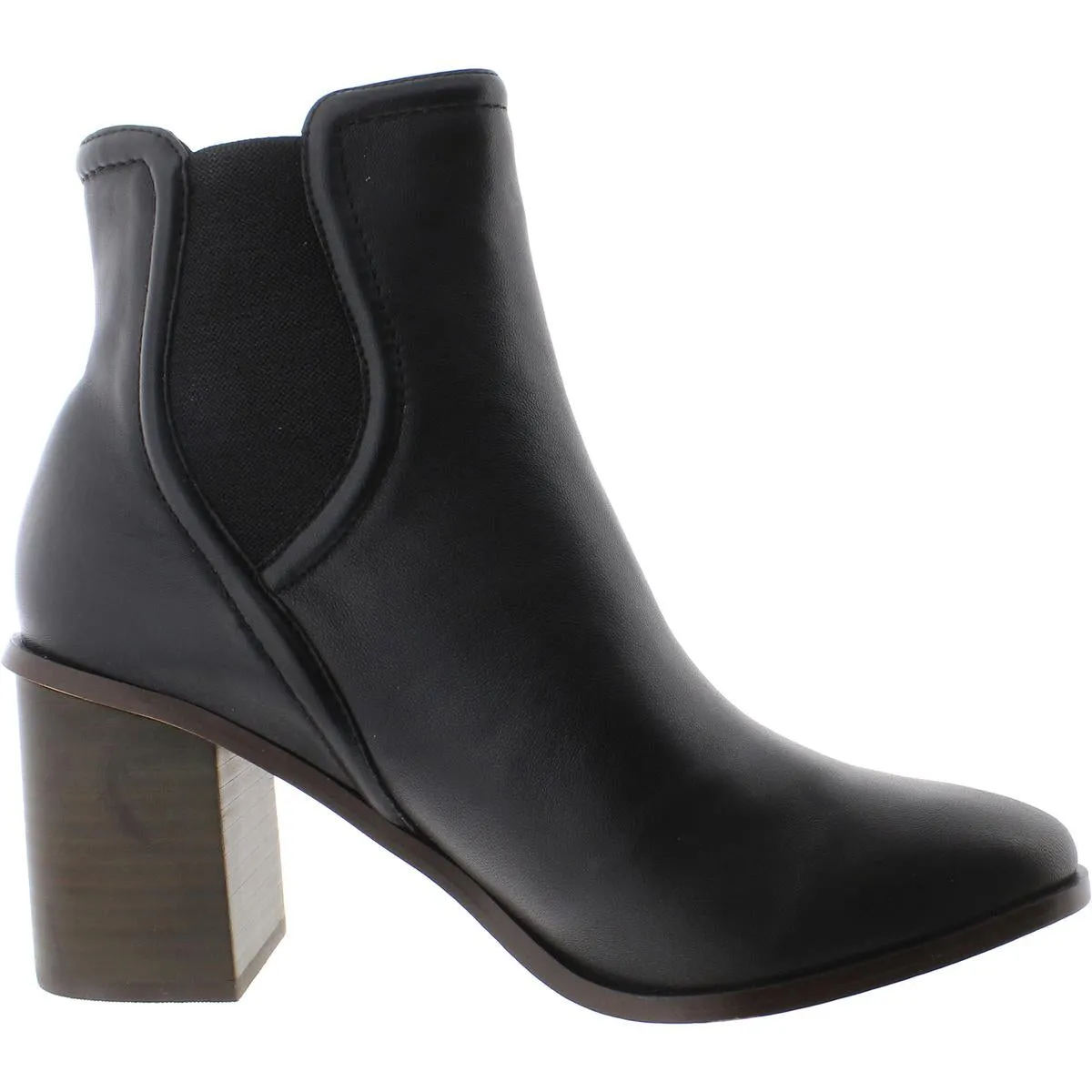 Maisie  Womens Leather Pull On Ankle Boots