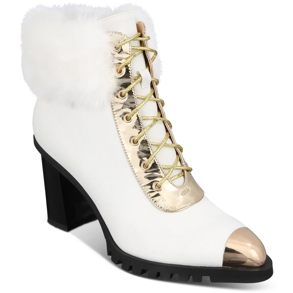 Maliyana Womens Faux Leather Block Heel Ankle Boots