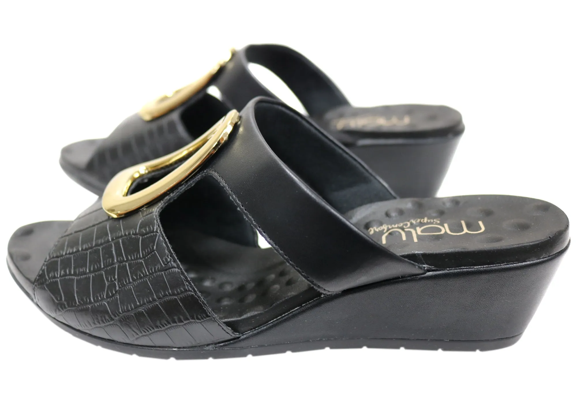 Malu Supercomfort Amosar Womens Comfort Wedge Slides Made In Brazil Malu Supercomfort Shoes
