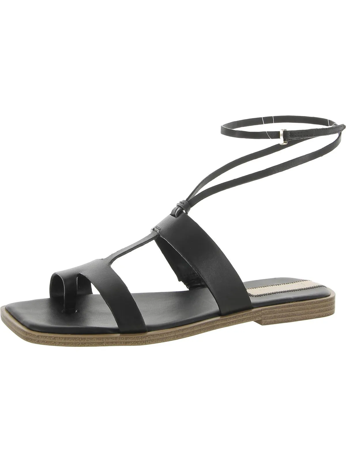 Maren  Womens Leather Open Toe Ankle Strap
