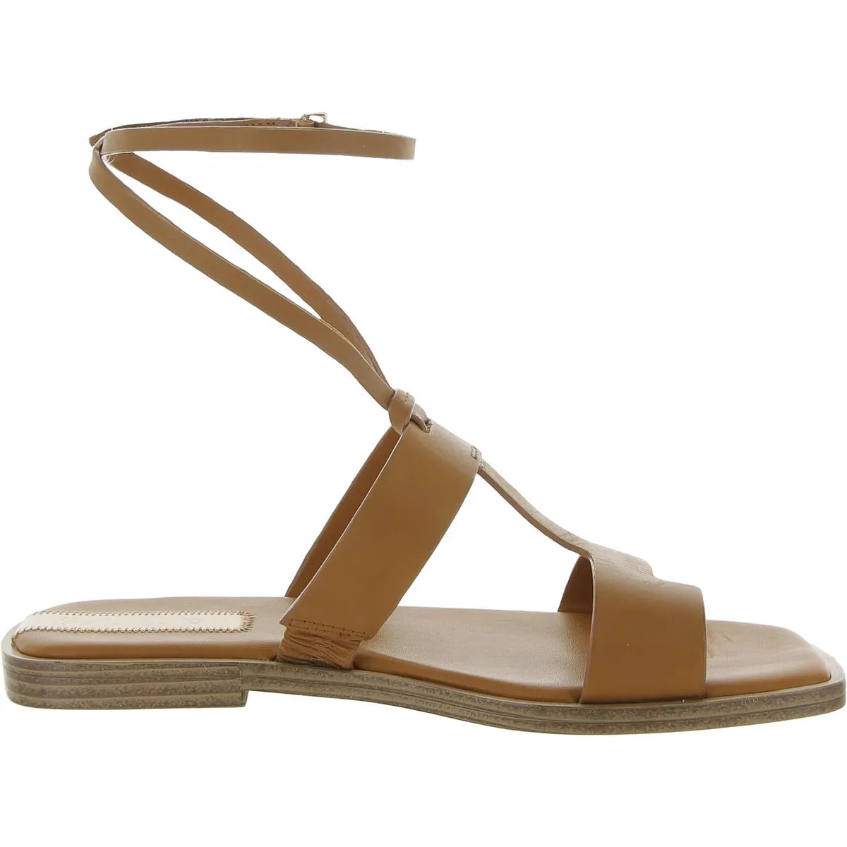 Maren  Womens Leather Open Toe Ankle Strap