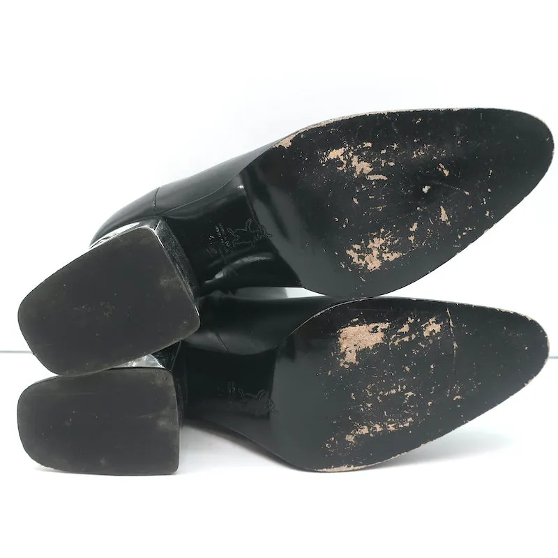Marni Cutout-Heel Ankle Boots Black Leather Size 41