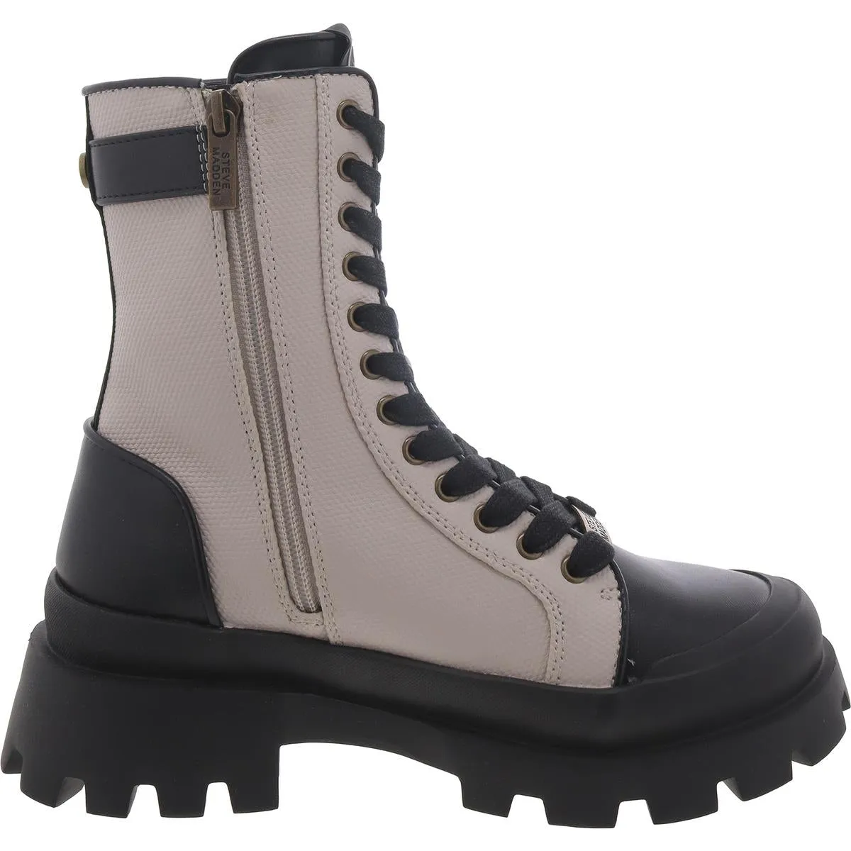 Matriarch Womens Leather Mixed Media Ankle Boots