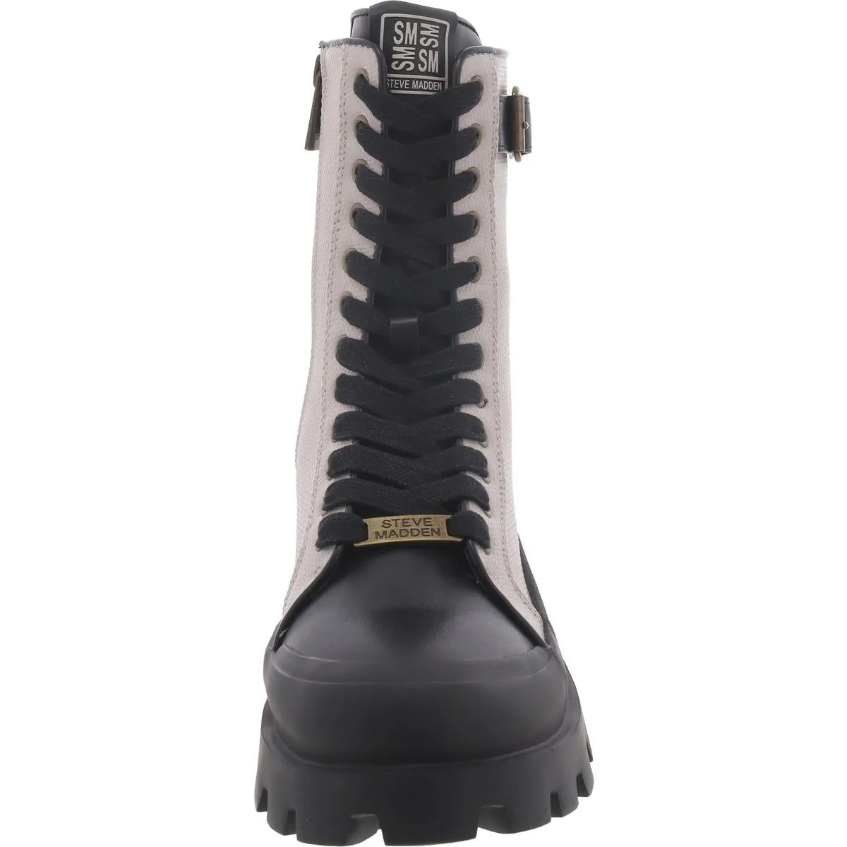 Matriarch Womens Leather Mixed Media Ankle Boots