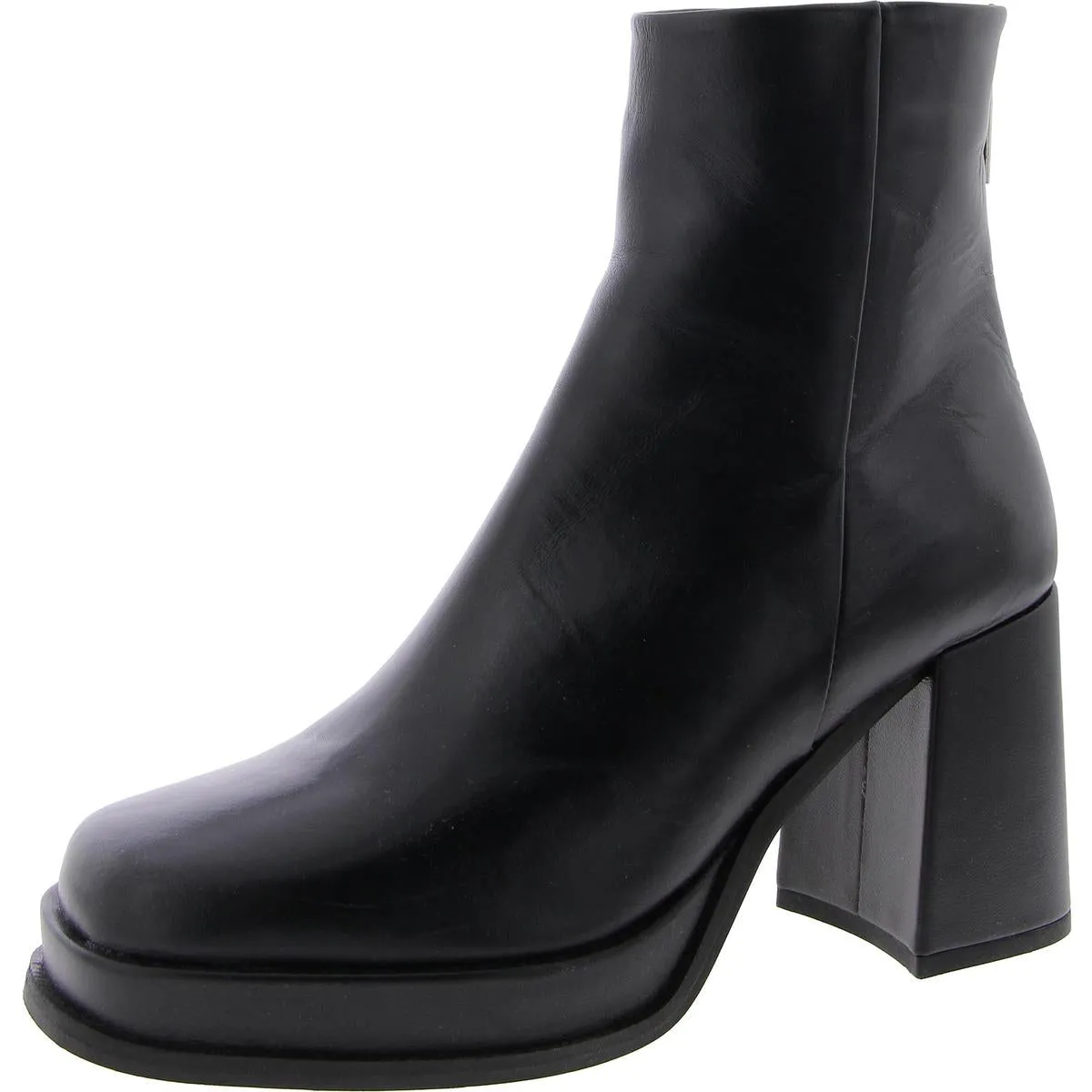 Maxxy Womens Leather Block Heel Ankle Boots